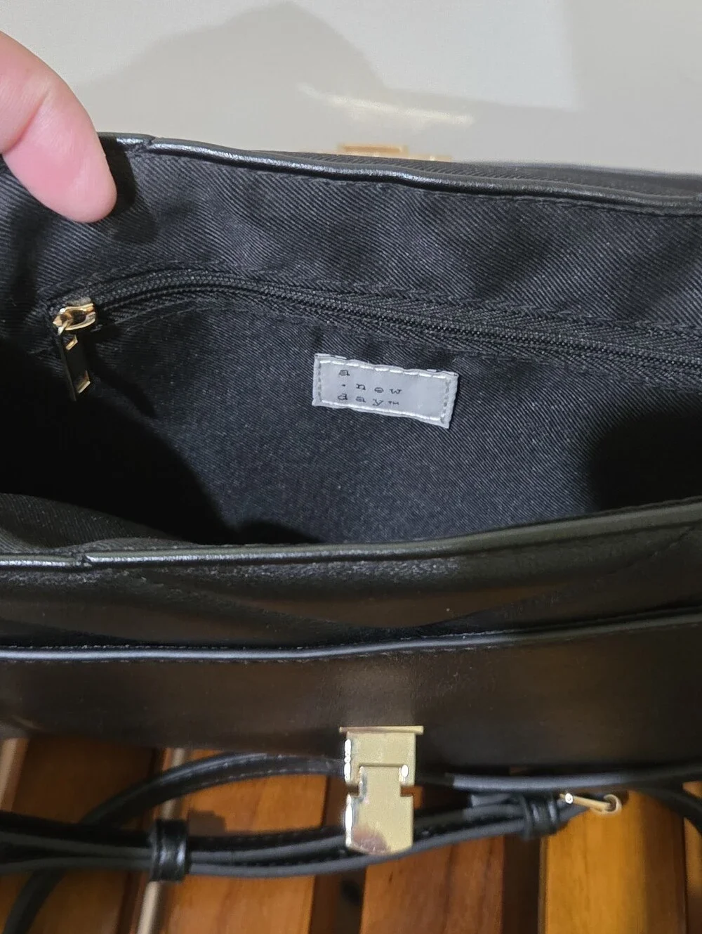 A New Day Black Quilted Chain-Accent Shoulder Bag